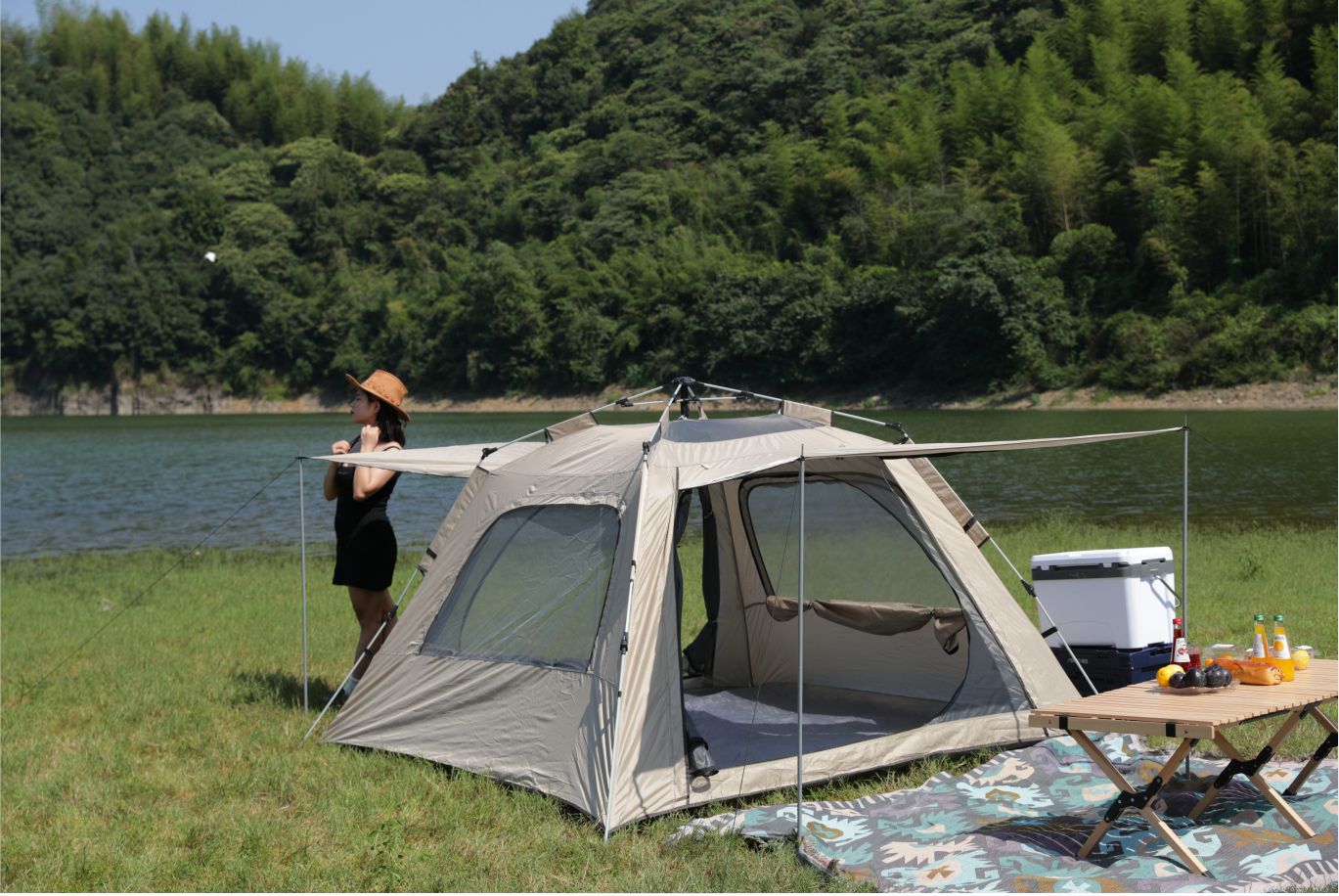 帐篷户外便携式折叠全自动防雨加厚全套s专业野外野营露营单人i.