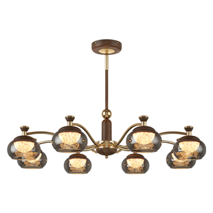 客厅吊灯2026年新款奶油中古风灯具新中式复古小户型免安装包安装