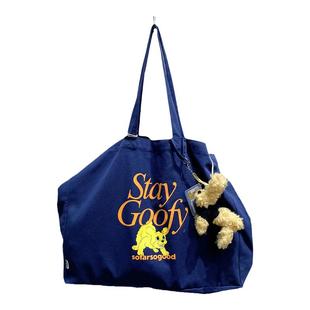 吴昕同款 SFSG 正品潦草小狗猫咪包单肩包大容量通勤帆布包妈咪包