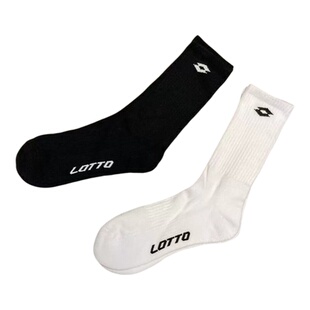 库存散装 LOTTO 乐途 男子 春夏 薄棉毛巾底吸汗中高筒运动袜