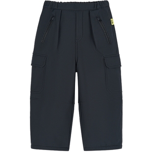 [沐言同款]woobaby儿童加绒工装裤男女童25冬季防水透湿保暖C型裤