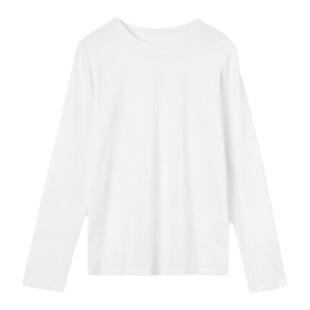 THESOONG/人手N件 经典白色基础款肤感长袖极简打底衫圆领T恤女