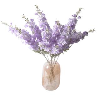 仿真飞燕草植绒紫罗兰风信子花婚庆酒店家居软装紫色装饰