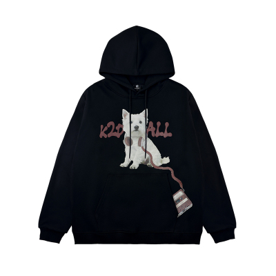 KZDALL西高地印花连帽卫衣
