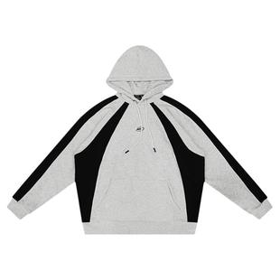 NICEID NICE拼接运动卫衣毛圈款男女春秋休闲宽松连帽圆领套头