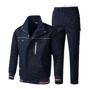 纯棉工作服套装男士斜纹加厚电焊工服防烫阻燃劳保服耐磨汽修工装