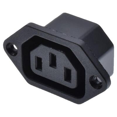 C14品字电源插座卡式黑色