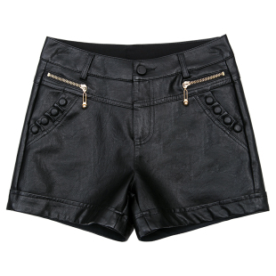 欧洲站2025秋季新款欧美真皮短裤 海宁绵羊皮皮裤 女士款靴裤热裤