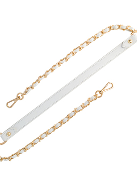 小香风白色包包穿皮链条配件