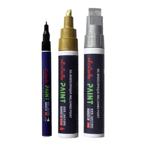 费洛朗耐高温油漆笔记号笔防水防油不掉色MK-007汽车金属银色补漆笔金色签名笔白色黑色工业用