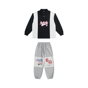 ROCKYROAD童装儿童hiphop街舞潮服字母印花长袖舞蹈表演演出服