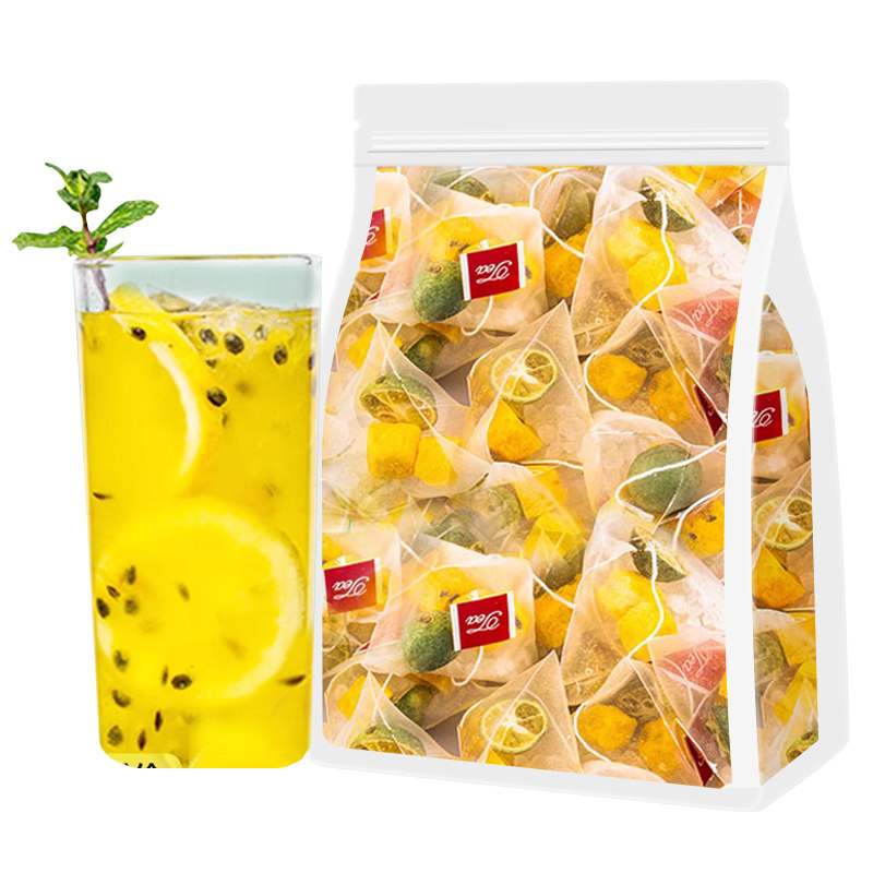 青桔柠檬百香果水果茶蜂蜜果茶夏季冷泡冲饮品冻干维C三角包装喝