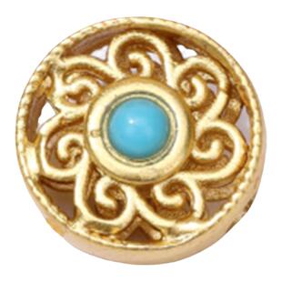 保色铜镀18K镂空古法沙金隔珠手链饰品diy串珠配件仿南红绿松蜻蜓