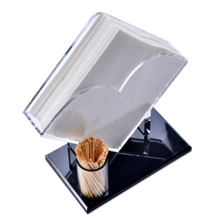 亚克力桌面立式纸巾架快餐方形纸巾座透明餐桌抽纸架西餐厅纸巾盒