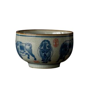 泥土故事老陶泥五牛图主人杯单杯仿古茶杯高端手工茶具扭转乾坤