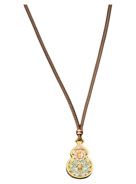 足银9999珐琅葫芦毛衣链