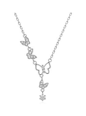 爆款纯银蝴蝶项链女生轻奢小众高级感秋冬锁骨链送女朋友生日礼物