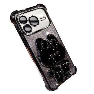 适用Honor荣耀power2手机壳DVD-AN00新款华为Power2可爱镜子支架荣誉power2四角防摔Power2全包镜头powr2闪粉