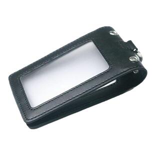 双面透明卡套摊开工牌翻盖卡套胸牌航空机场挂牌真皮工作证皮套