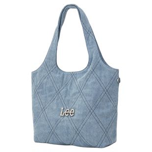 Lee官方格纹托特包女生背包丹宁牛仔单肩包大容量通勤上班电脑包