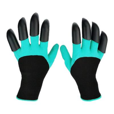 园艺手套防刺防水带爪耐磨拔草挖土适用园林种花种菜防护右手作业