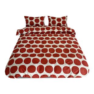 晨钟日出｜简约高级红色圆波点纯棉四件套ins氛围感全棉床品1.8m