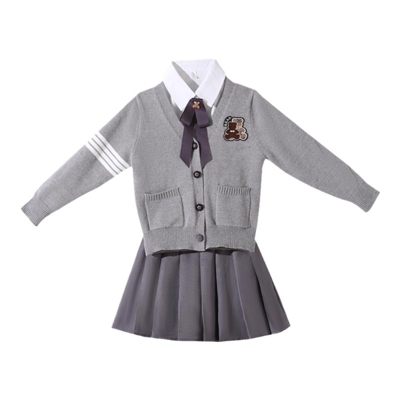 女童秋冬裙子套装2024新款儿童洋气时髦春秋连衣裙学院风jk制服裙