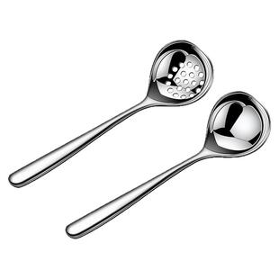 德国316不锈钢汤勺家用盛汤勺嗦粉勺加厚加深勺头火锅勺喝汤勺子