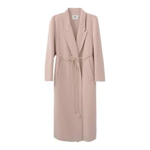 【商场同款】HPLY荷比俪冬季新款经典翻领绵羊毛长款毛呢大衣外套