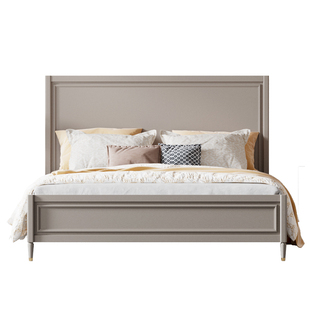 美式实木床轻奢高端大气1米8主卧双人床现代简约高级感1米5次卧床