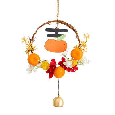 进宅大吉装饰橘子门把手花环挂件