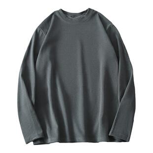 打底衫男双面德绒长袖大码宽松胖子秋冬休闲圆领男士加肥加大男装