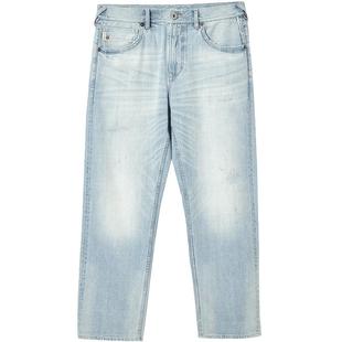 905杰克琼斯男装舒适裤清爽个性磨破锥形九分裤子牛仔裤秋男款