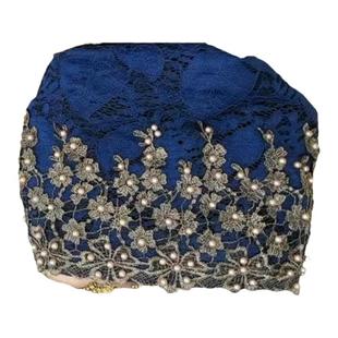 新款四季薄款金丝梅花珠珠蕾丝包头帽透气遮白发帽时尚镂空套头帽