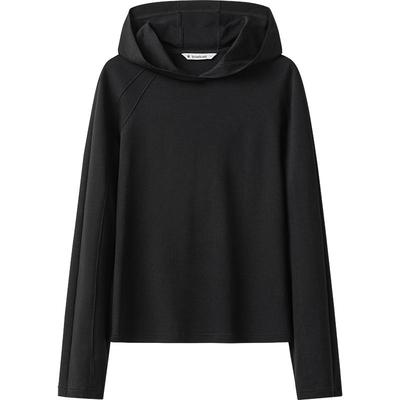 播商场同款黑色连帽领卫衣女24冬新款通勤显瘦内搭BDR4VD3981