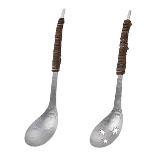 DEARYOU日本进口aizawa相泽工房藤编汤勺子锤纹漏勺日式调羹家用