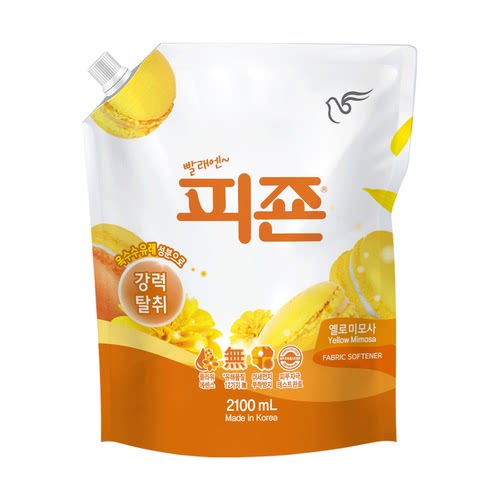 韩国进口碧珍衣物柔顺剂2100ml防静电洗衣护理液柔软剂持久留香