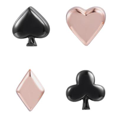 BENSHENG纸牌耳钉女法式小众