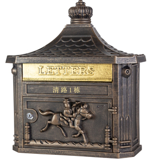 定制门牌欧式别墅户外信箱挂墙装室外带锁防雨小区复古信报箱邮筒