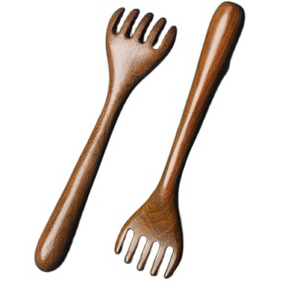 五爪头部按摩器檀木经络按摩梳抓头挠头皮神器刮痧点穴按头拨筋棒