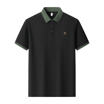 奥特莱斯1折撤柜 夏季男装短袖T恤男 翻领纯棉时尚休闲体恤衫