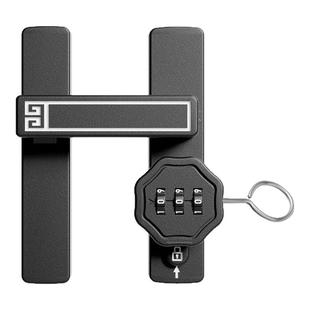 门锁卡扣房门落差可调节免打孔平移推拉门安全防盗门栓插销卡扣锁