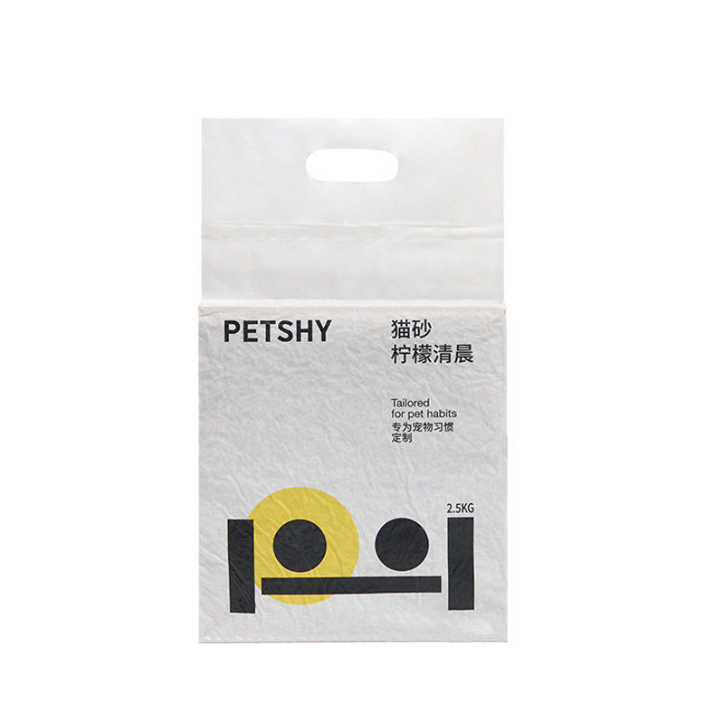 豆腐猫砂植物原料低尘吸水猫砂PETSHY百宠千爱柠檬香味混合猫砂