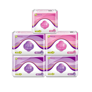 月如意卫生巾女活氧负离子深呼吸日用夜用护垫10包旗舰店整箱正品
