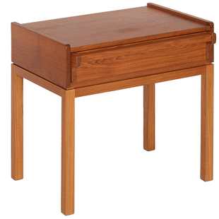 度仓大梦一场中古风樱桃缅甸柚木全原实木收纳北欧复古小床头柜子