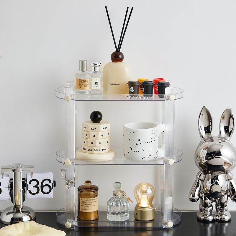透明桌面杯架香水收纳架玄关置物架收纳钥匙化妆品浴室置物架托盘