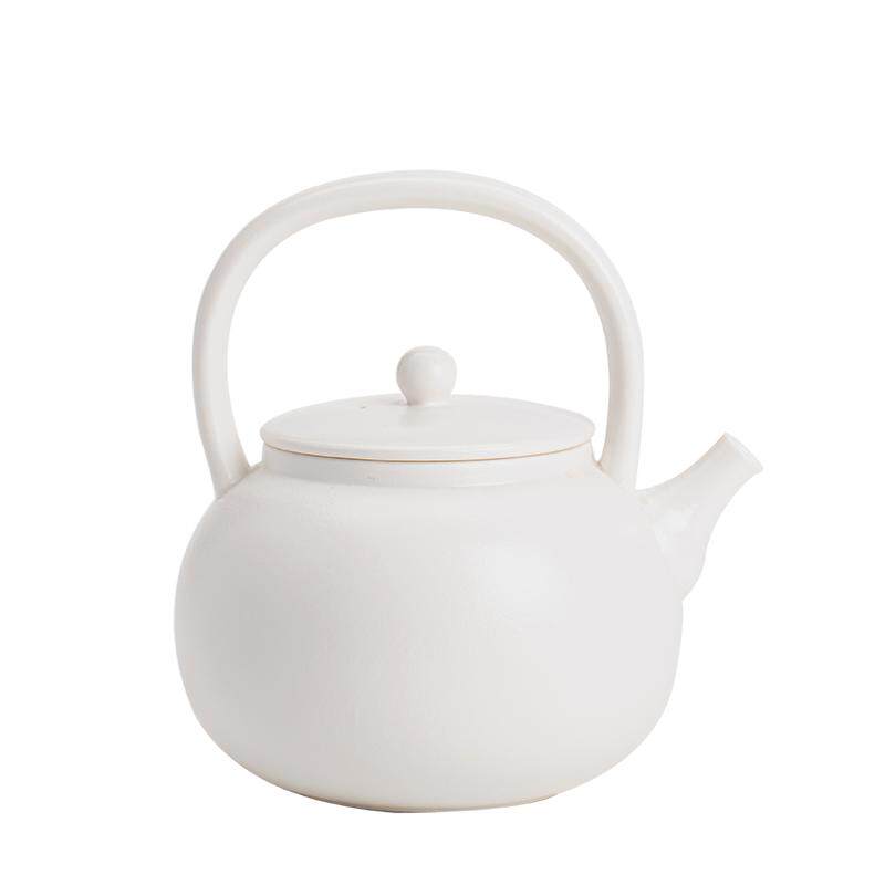 陶瓷泡茶提梁壶 小清新日式简约泡茶壶 家用功夫茶具蜡烛加热单壶