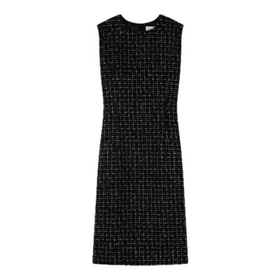 LANVIN浪凡粗花呢无袖优雅连衣裙