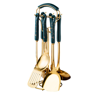 不锈钢锅铲家用厨房不粘锅炒菜铲子汤勺漏勺北欧轻奢炊具厨具套装