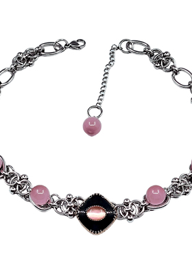 原创手作胭脂粉choker项链颈链